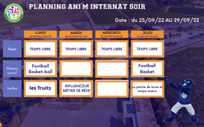 Programme du 26 au 29 Septembre