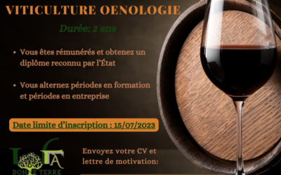 Inscription BTSA Viticulture – Oenologie