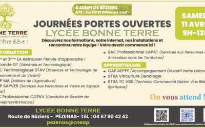 JPO samedi 11 avril 2026 de 9h à 13h